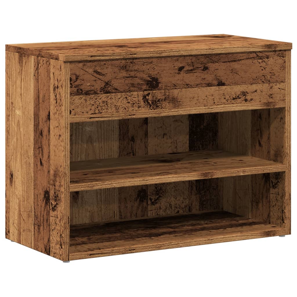 Haven Shoe Cabinet Old Pine 2 Compartments Wide & Long