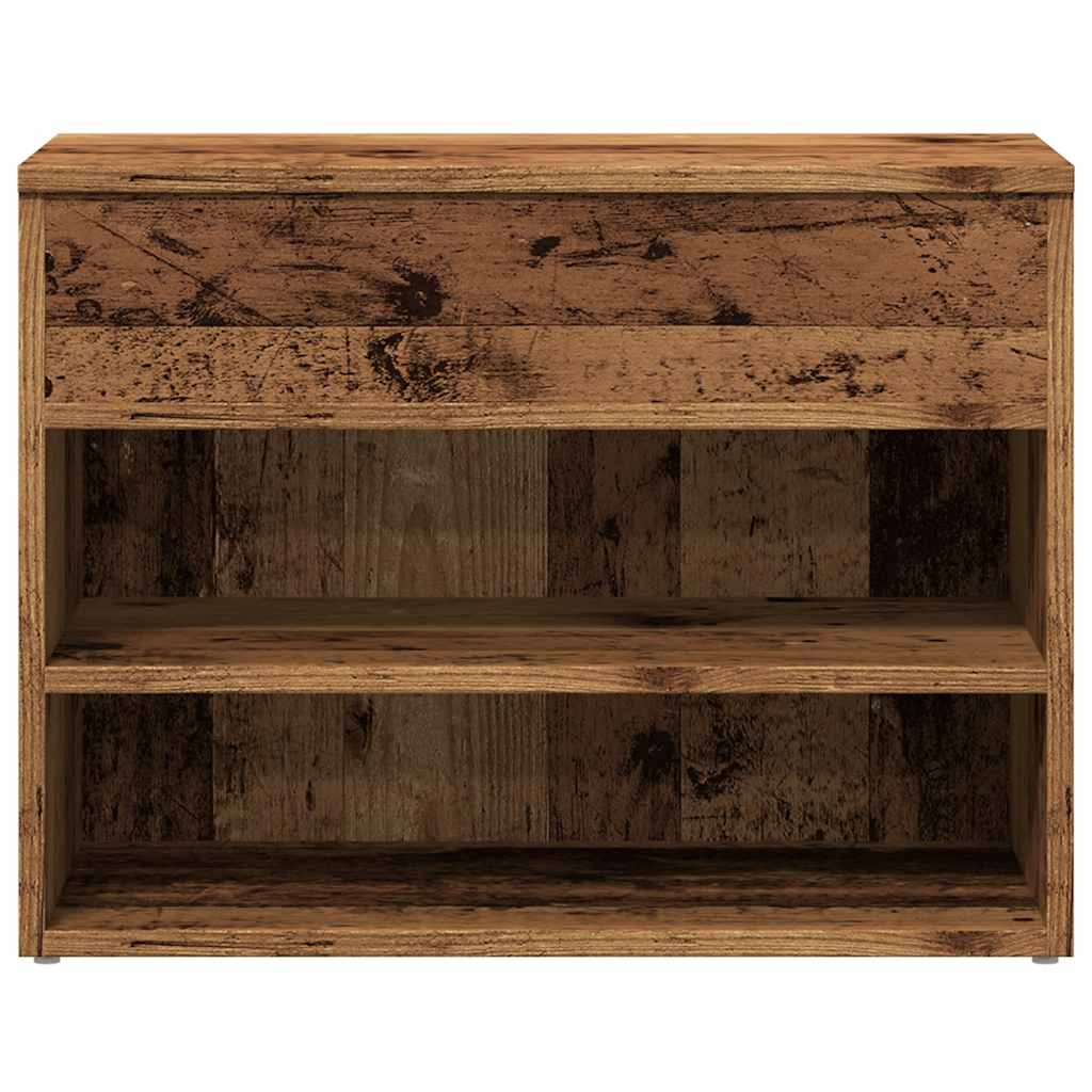 Haven Shoe Cabinet Old Pine 2 Compartments Wide & Long