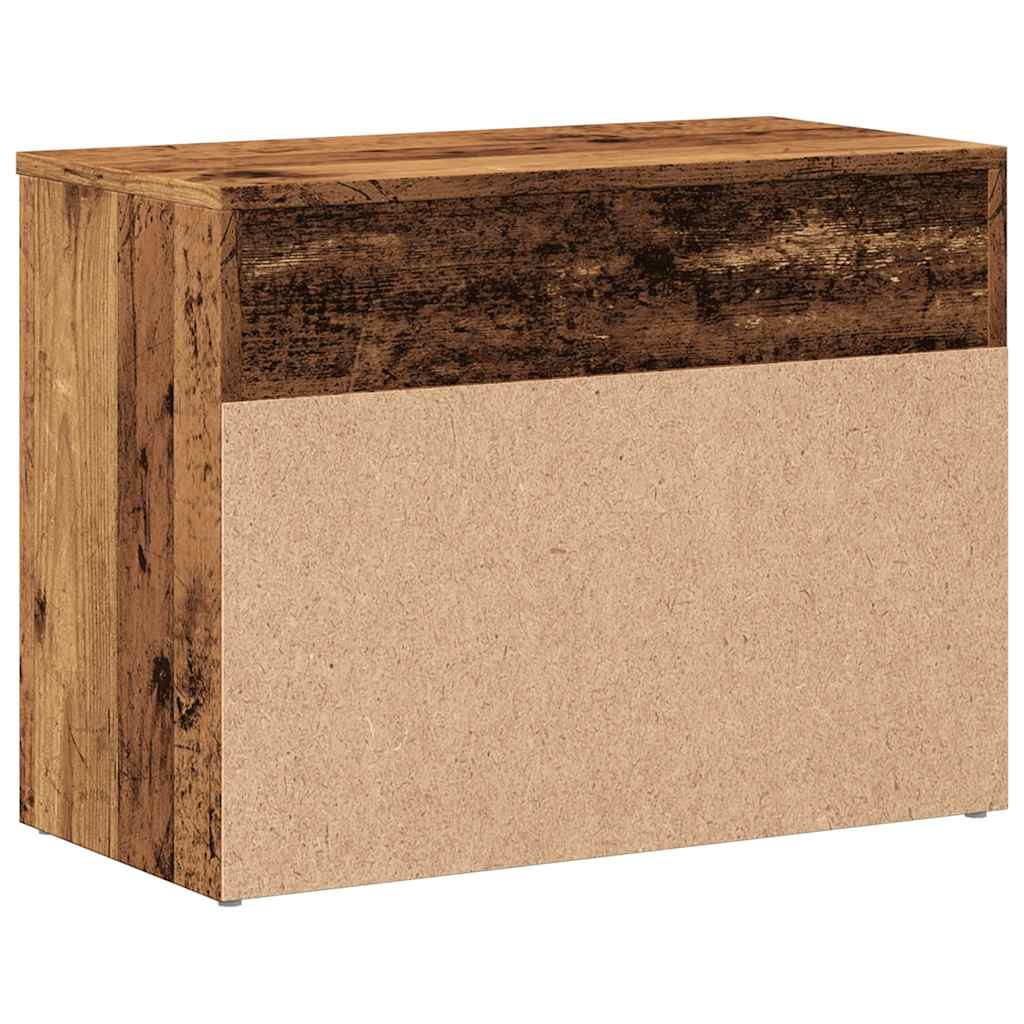 Haven Shoe Cabinet Old Pine 2 Compartments Wide & Long