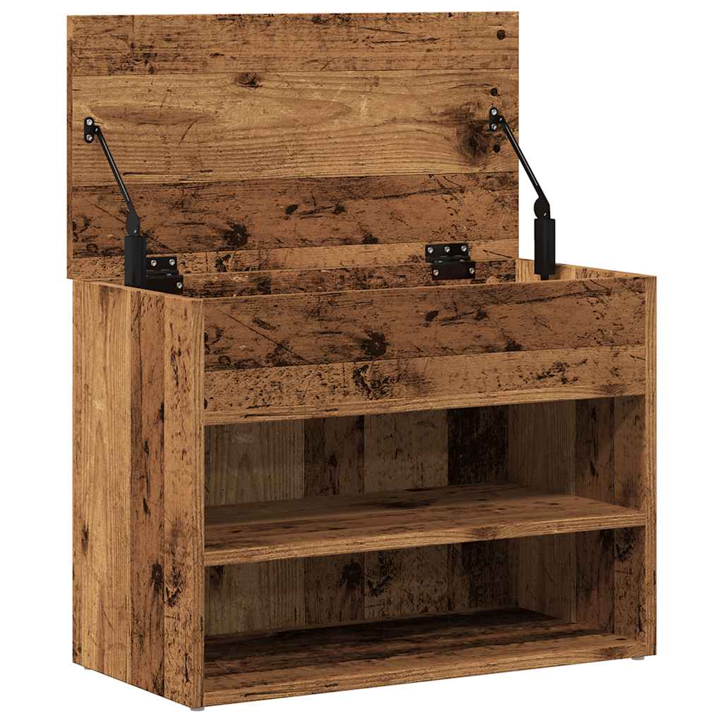 Haven Shoe Cabinet Old Pine 2 Compartments Wide & Long