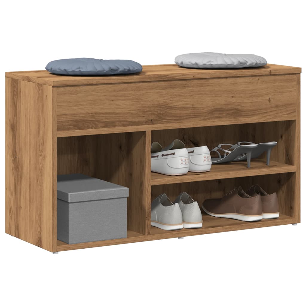 Haven Shoe Cabinet Old Pine 2 Compartments Wide & Long