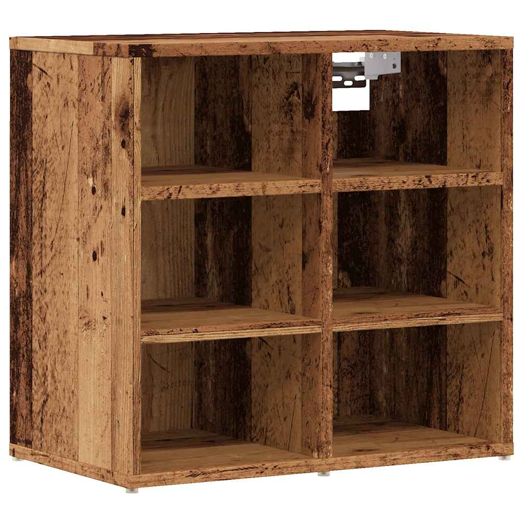 Luxe Shoe Cabinet Set Of 2 Natural Grained Oak 12 Compartments Wide & Deep