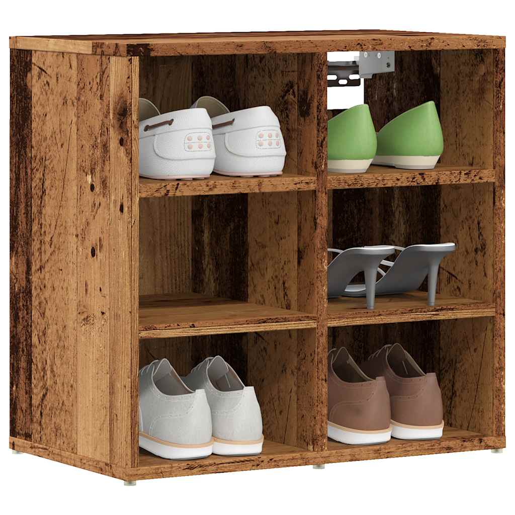 Luxe Shoe Cabinet Set Of 2 Natural Grained Oak 12 Compartments Wide & Deep