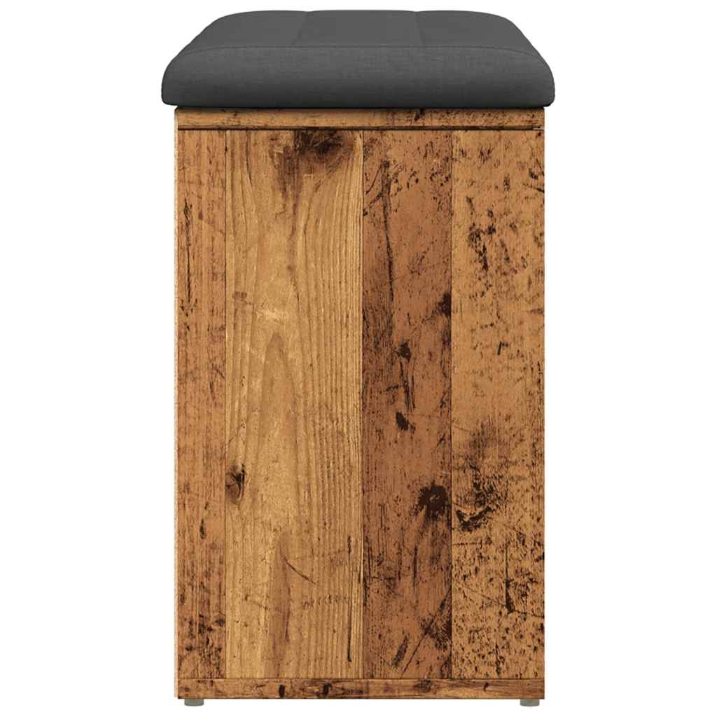 Shoe Bench Old Grained Wood 9 Compartments Wide & Deep