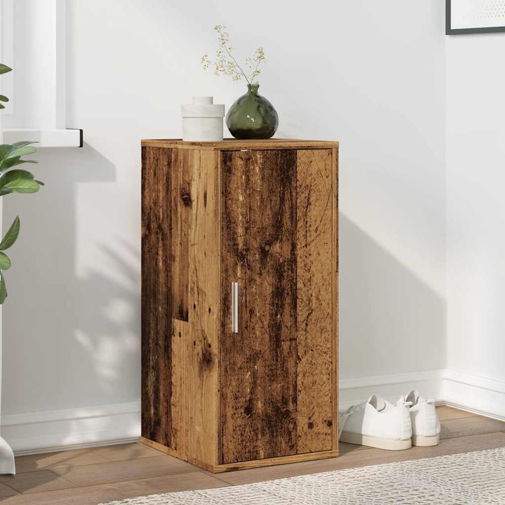 Haven Shoe Cabinet Old Pine 5 Compartments Skinny & Tall