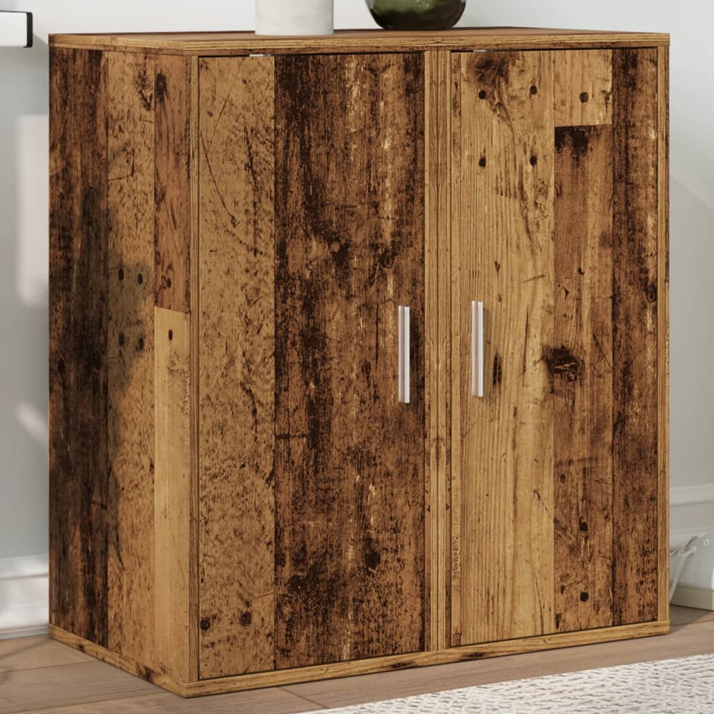 Haven Set Of 2 Shoe Cabinet Old Pine 5 Compartments Skinny & Tall