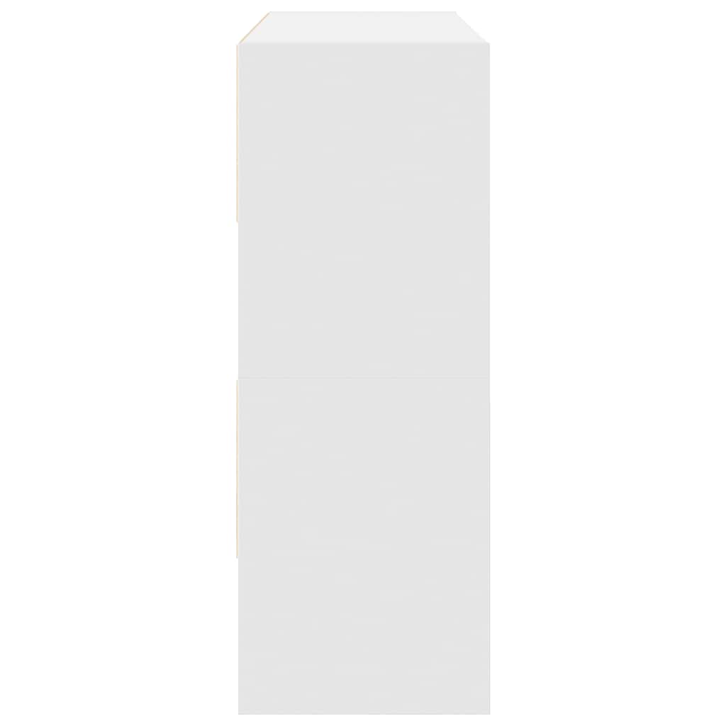 Shoe Rack Set of 2 White Warm-Toned Wood Stackable