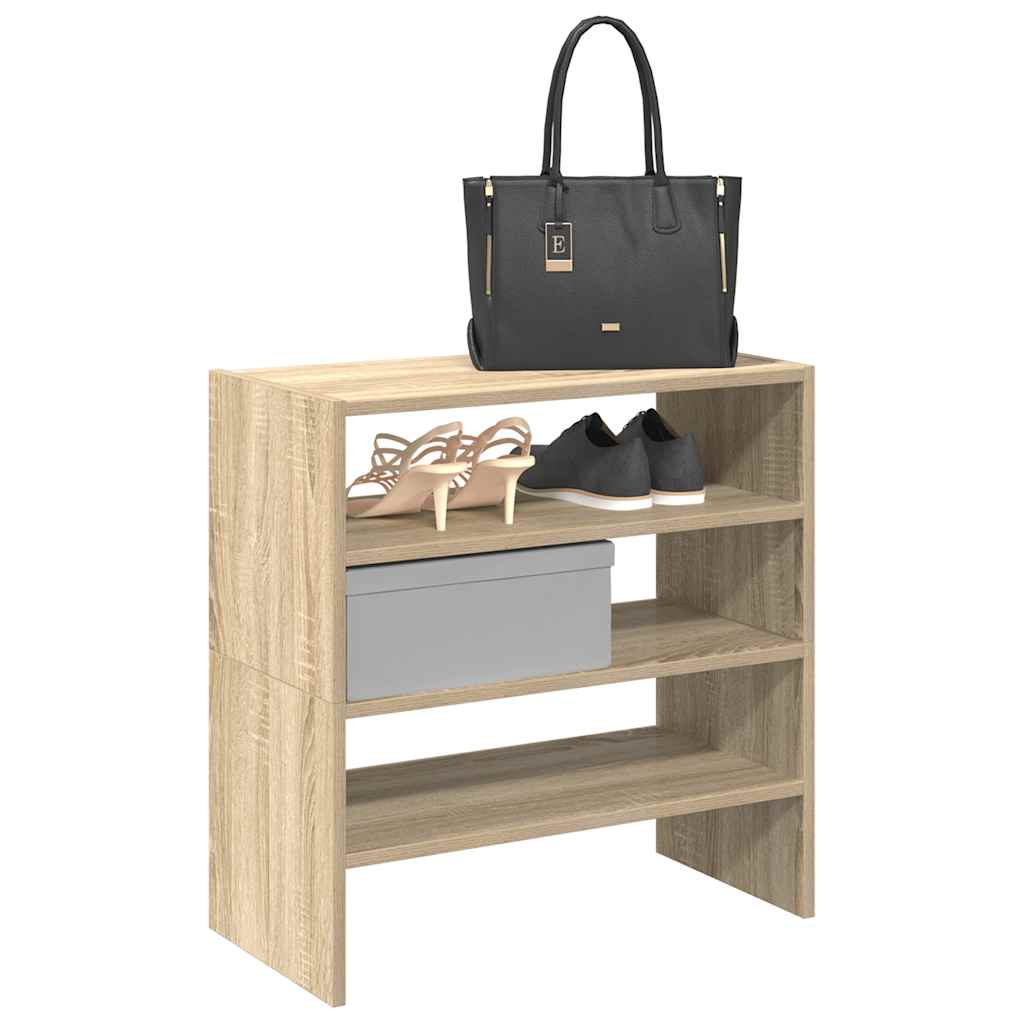 Set of 2 Shoe Rack Sonoma Oak Stackable Medium