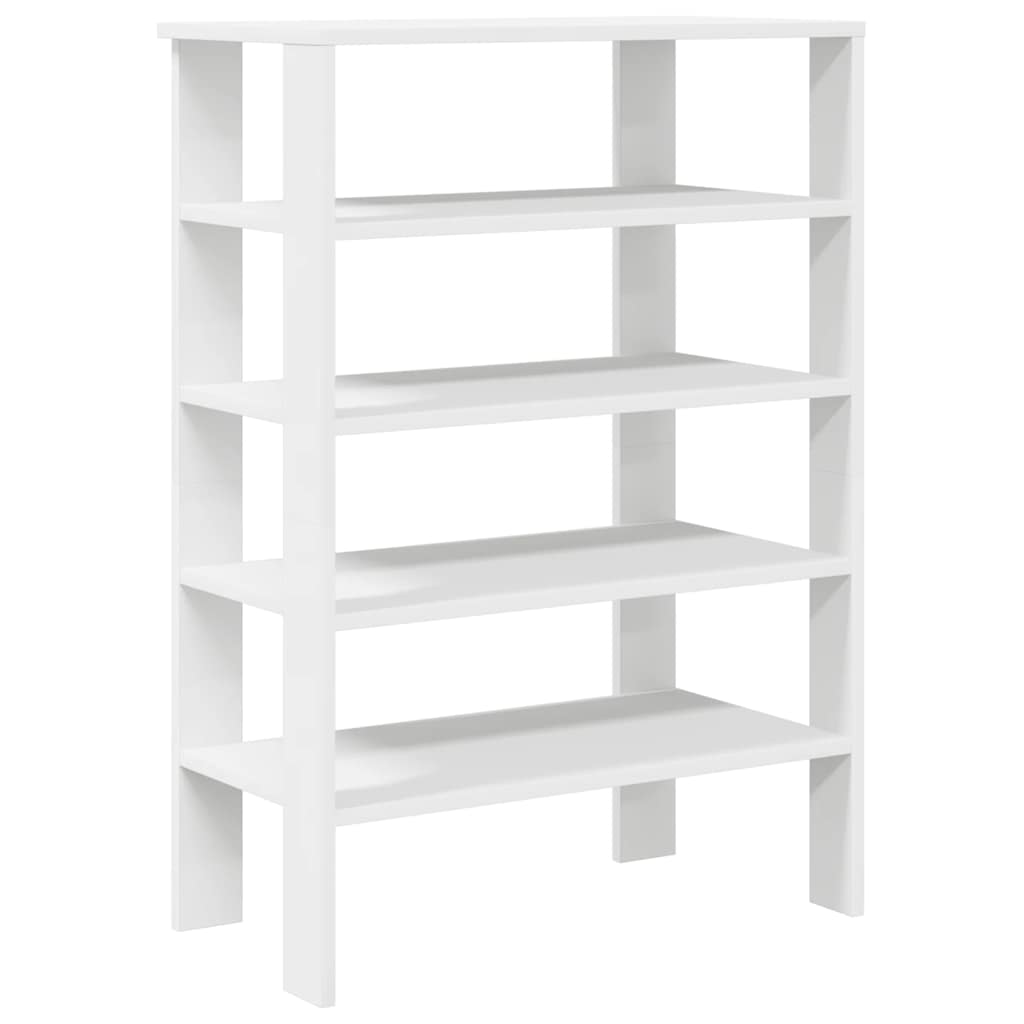 Modern 18 Pair 24" Oak Shoe Rack With 5-Tiers
