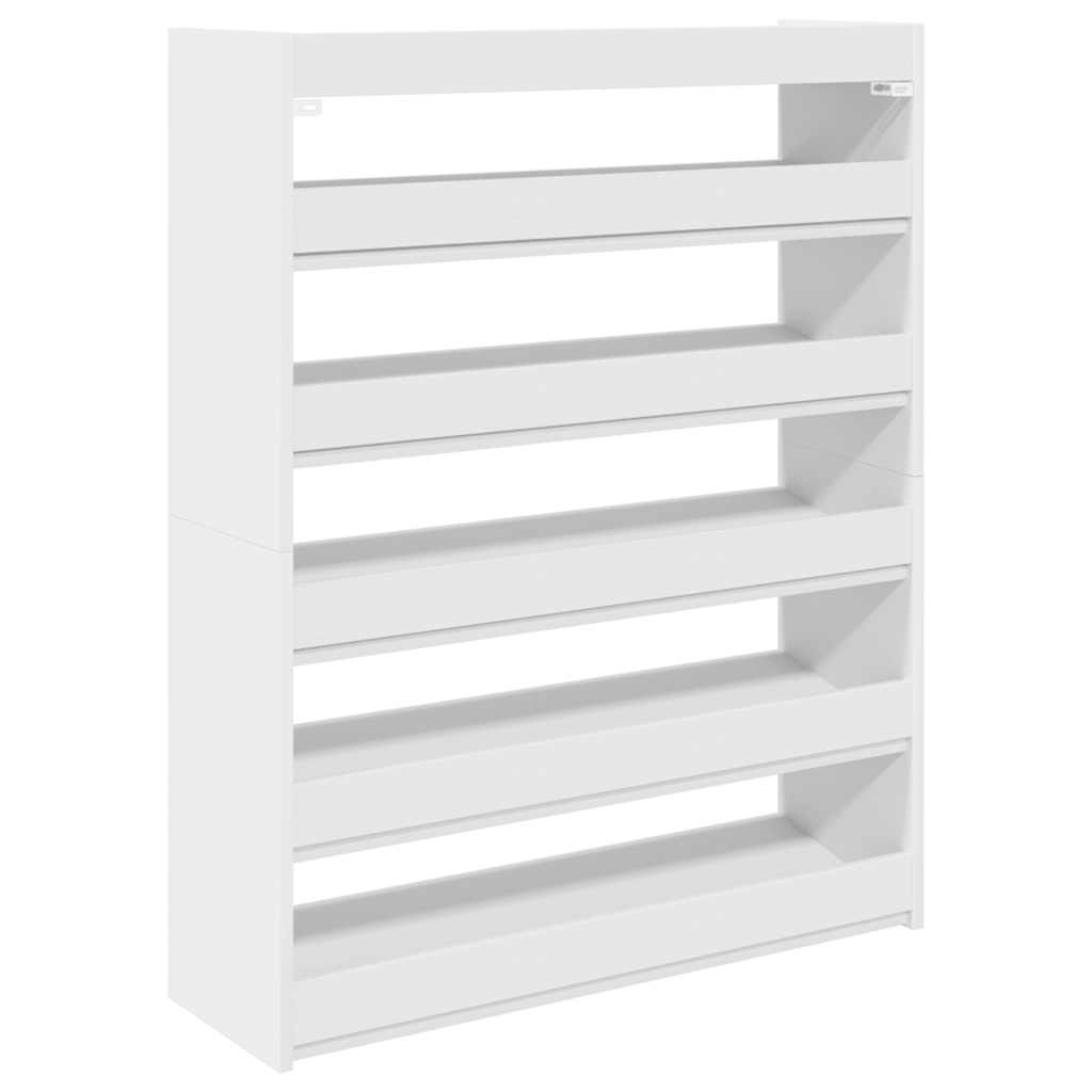 Shoe Cabinet Natural Wood 5 Open Compartments Medium