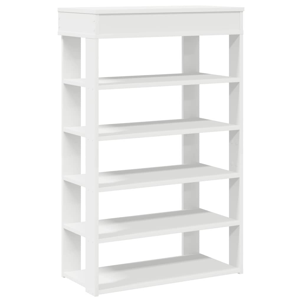 Shoe Cabinet Natural Wood 5 Open Compartments Skinny & Tall