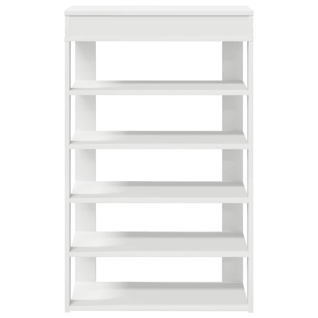 Shoe Cabinet Natural Wood 5 Open Compartments Skinny & Tall