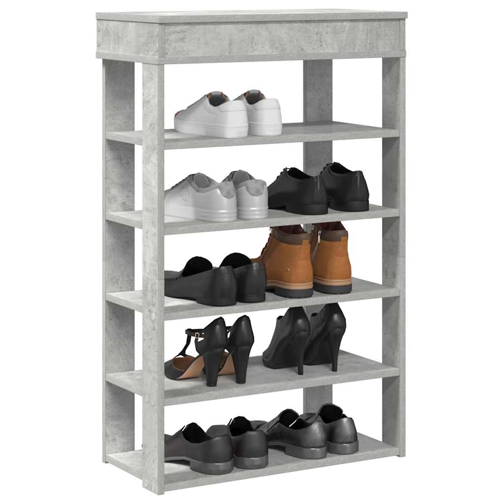 Shoe Cabinet Natural Wood 5 Open Compartments Skinny & Tall