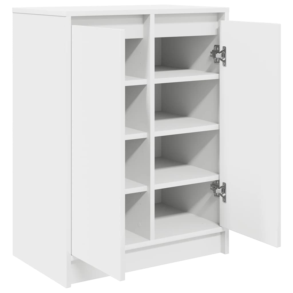 Shoe Rack Black Wood 6 Compartments Tall & Skinny