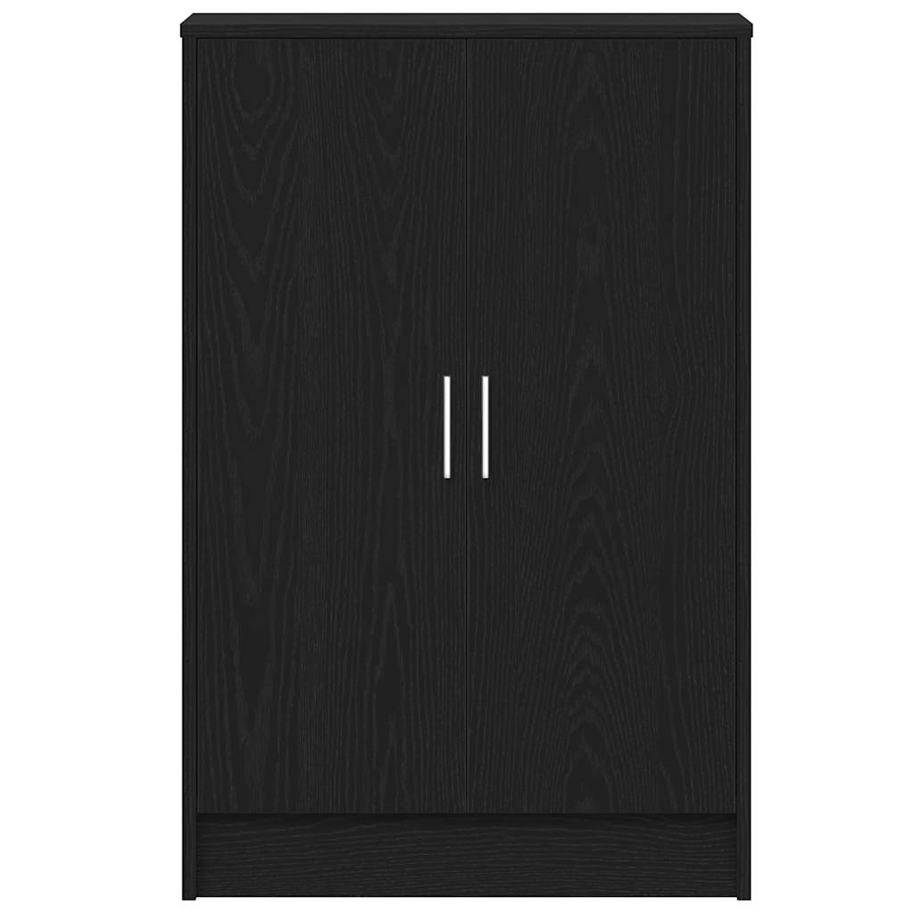 Shoe Rack Black Wood 7 Drawers Medium