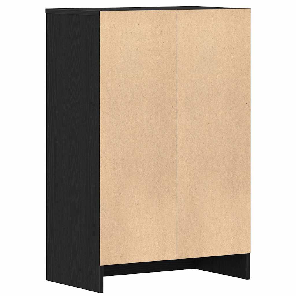Shoe Rack Black Wood 7 Drawers Medium