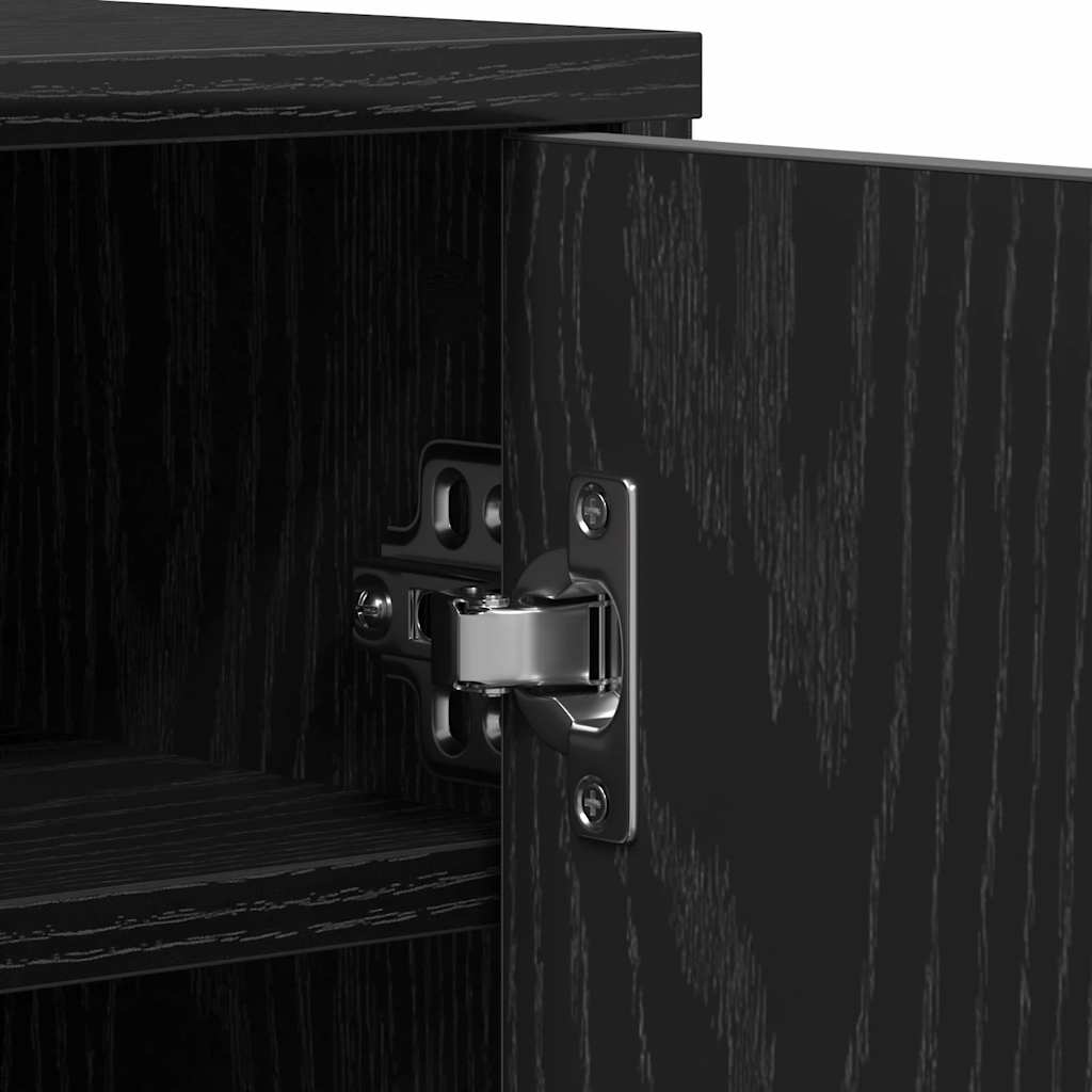 Shoe Rack Black Wood 7 Drawers Medium