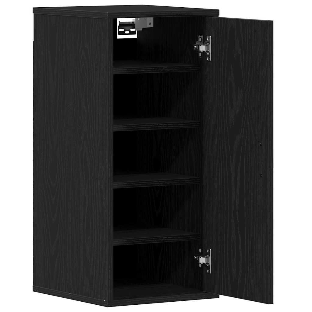 Set Of 2 Shoe Racks Black Wood 3 Compartments Tall