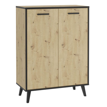 Shoe Organizer Artisan Oak Cupboard 2 Compartments Rectangular