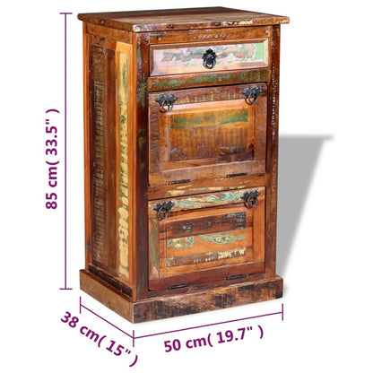 Earth Shoe Cabinet Multicolor Solid Reclaimed Wood Rectangular