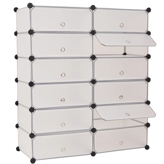 Mode Shoe Organizer White Polystyrene & Steel Tall & Wide