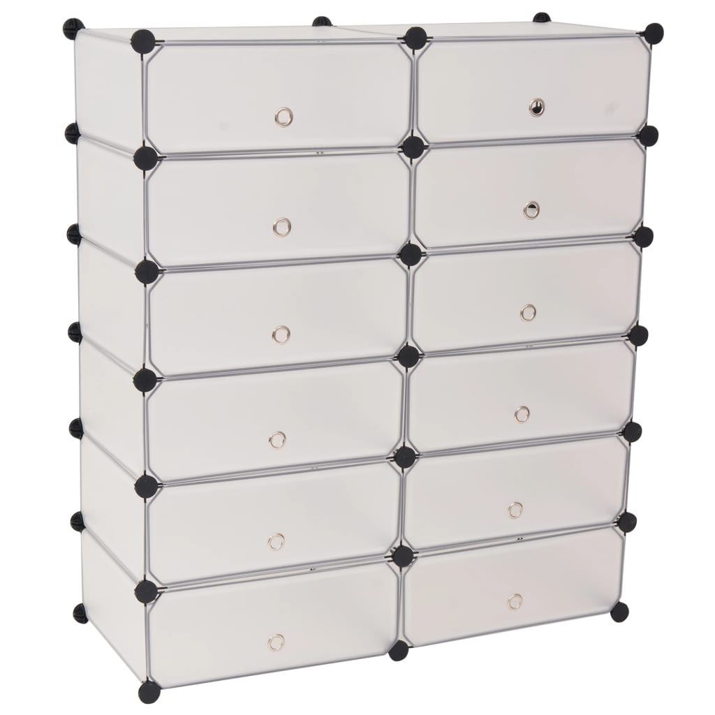 Mode Shoe Organizer White Polystyrene & Steel Tall & Wide