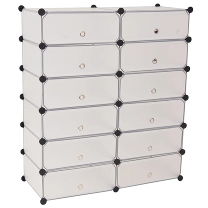Mode Shoe Organizer White Polystyrene & Steel Tall & Wide