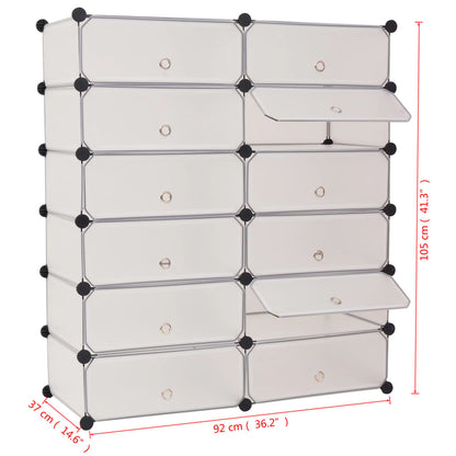 Mode Shoe Organizer White Polystyrene & Steel Tall & Wide