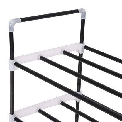 Loft Shoe Rack Black Metal Rectangular 4 Tiers