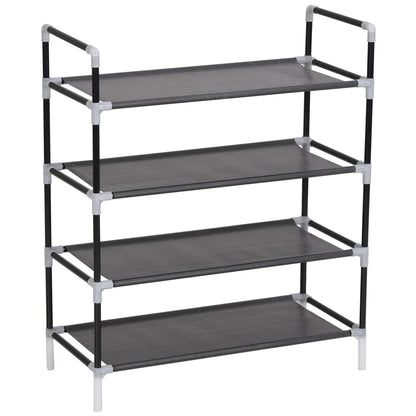 Mode Shoe Rack Black Metal Rectangular 4 Tiers