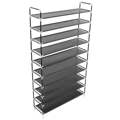 Mode Shoe Rack Black Metal 4 Tall 14 Tiers