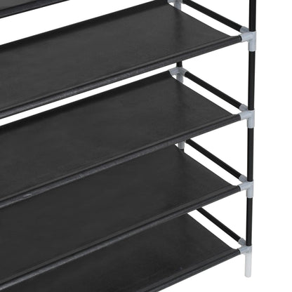 Mode Shoe Rack Black Metal 4 Tall 14 Tiers
