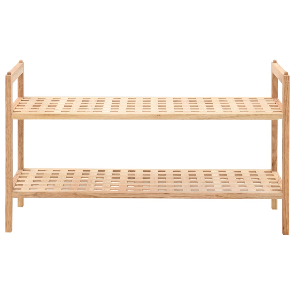 Earth Shoe Rack Natural Solid Walnut 2 Tiers