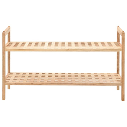 Earth Shoe Rack Natural Solid Walnut 2 Tiers