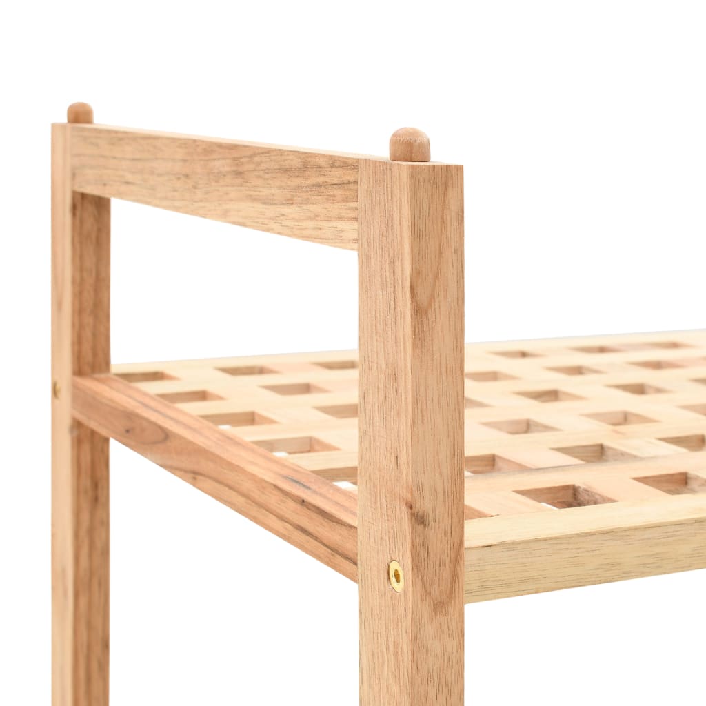 Earth Shoe Rack Natural Solid Walnut 2 Tiers