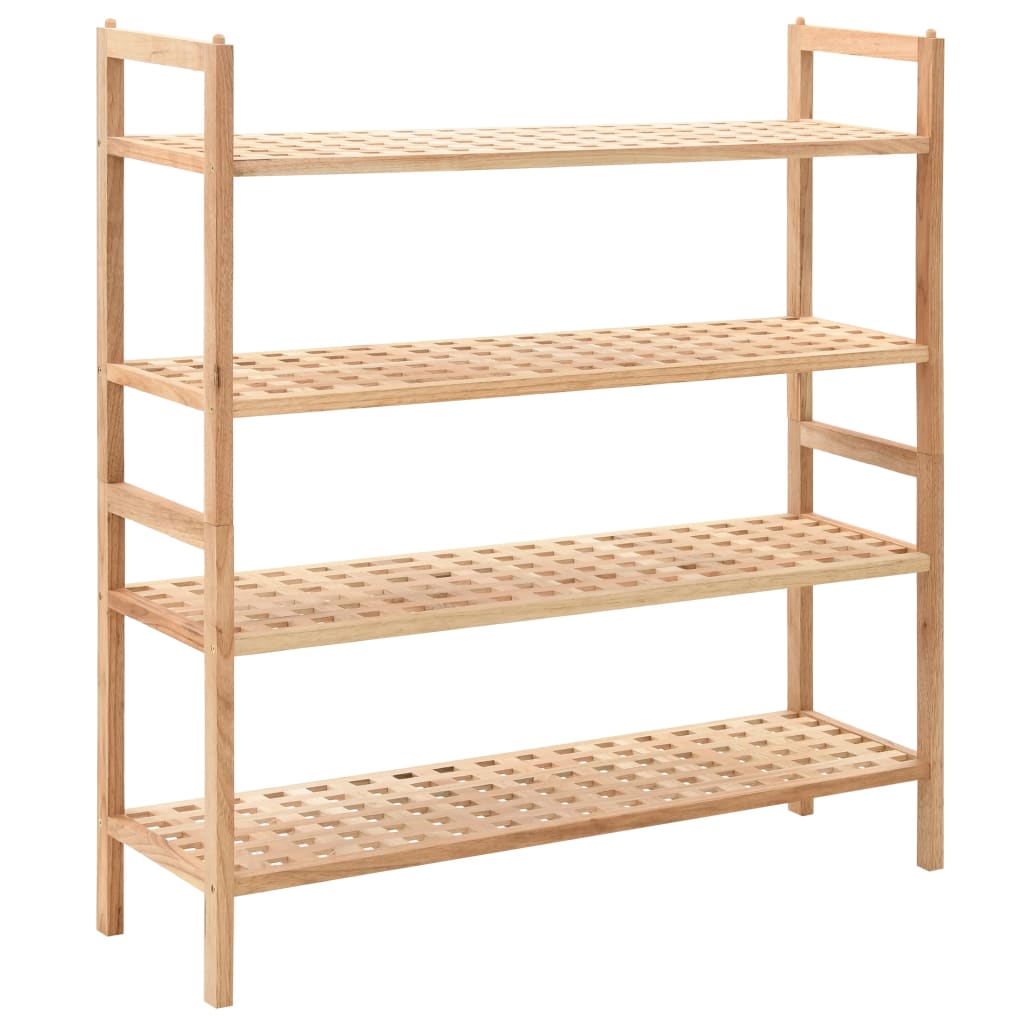 Earth Shoe Rack Natural Solid Walnut 2 Tiers