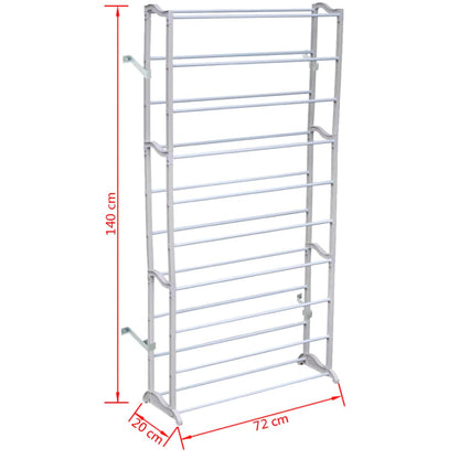 Mode Shoe Rack Gray Polypropylene Light Weight 12 Tiers