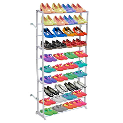 Mode Shoe Rack Gray Polypropylene Light Weight 12 Tiers