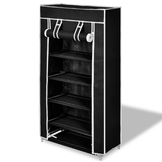 Mode Shoe Rack Fabric & Powder-Coated Steel 6 Tiers Tall & Narrow