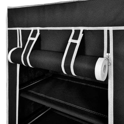 Mode Shoe Rack Fabric & Powder-Coated Steel 6 Tiers Tall & Narrow