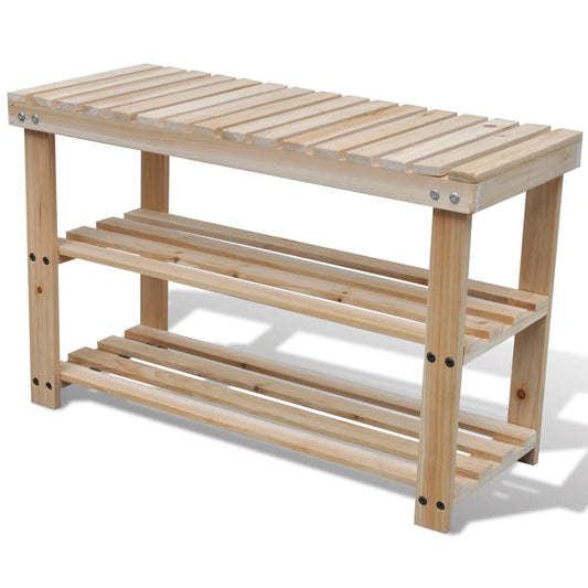 Loft Shoe Cabinet Oak Wide & Long 3 Tiers
