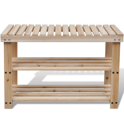 Loft Shoe Cabinet Oak Wide & Long 3 Tiers