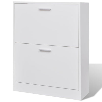 Loft Shoe Cabinet Engineered Wood 2 Drop-Down Drawers Compact