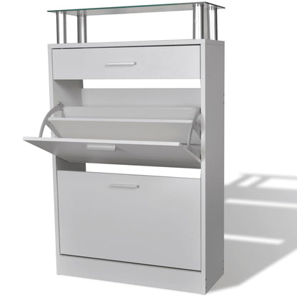 Loft Shoe Cabinet Engineered Wood 3 Drop-Down Drawers Medium Height