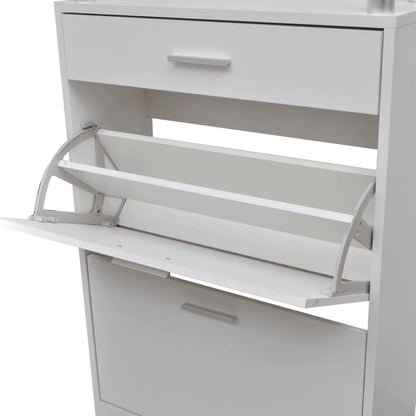 Loft Shoe Cabinet Engineered Wood 3 Drop-Down Drawers Medium Height