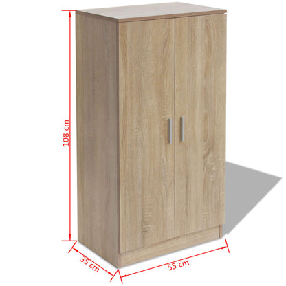 Loft Shoe Rack Oak 2 Compartments Rectangular