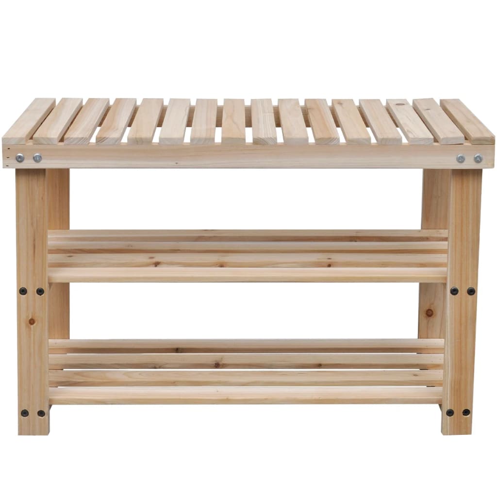 Craft Shoe Rack Set of 2 Solid Walnut 3 Tiers Rectangular