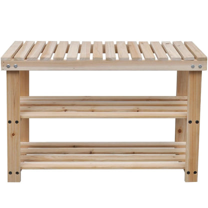 Craft Shoe Rack Set of 2 Solid Walnut 3 Tiers Rectangular