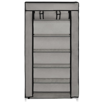Craft Shoe Cabinet Gray Polypropylene & Iron 10 Tiers