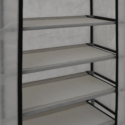 Craft Shoe Cabinet Gray Polypropylene & Iron 10 Tiers